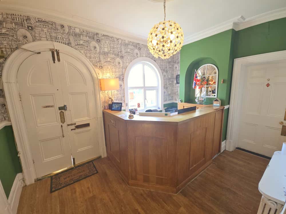 Reception desk at Glendevon House Hotel